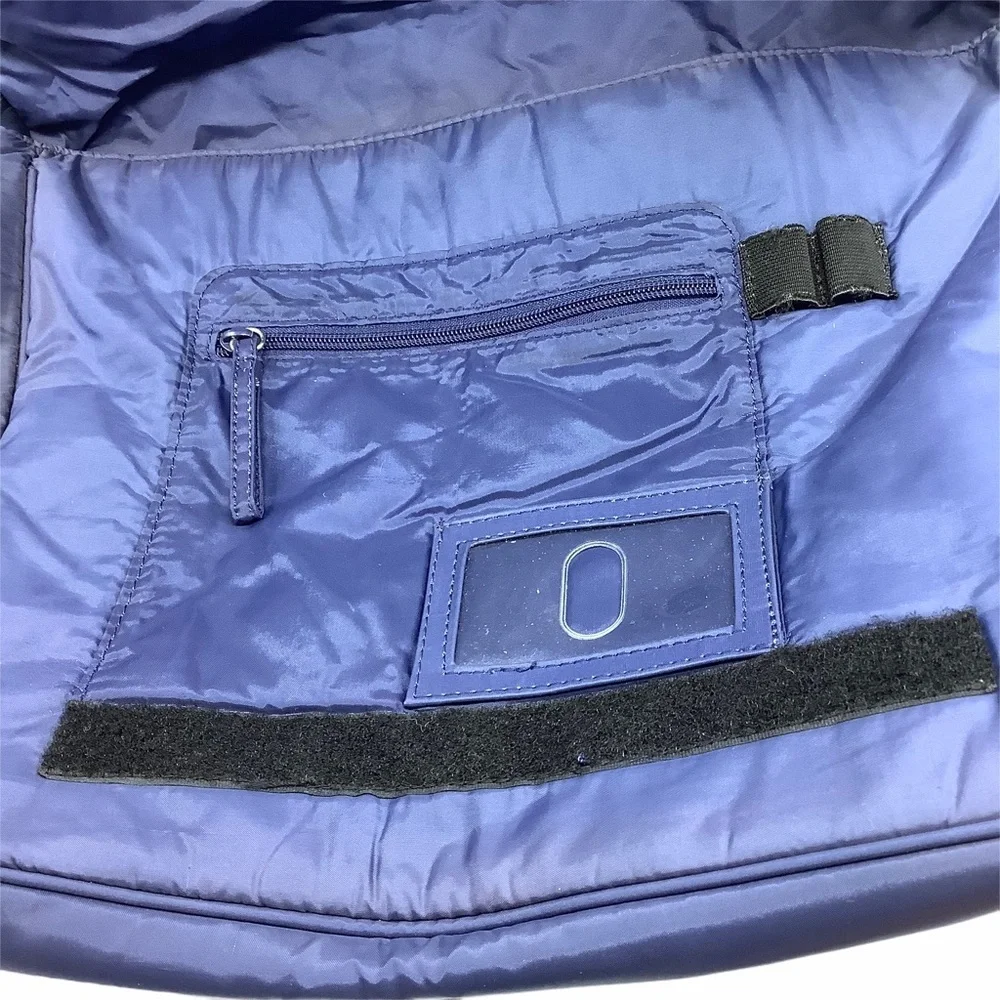 Messenger Bag Laptop Blue Quilted‎ Embroidered Owl Logo Adjustable Strap